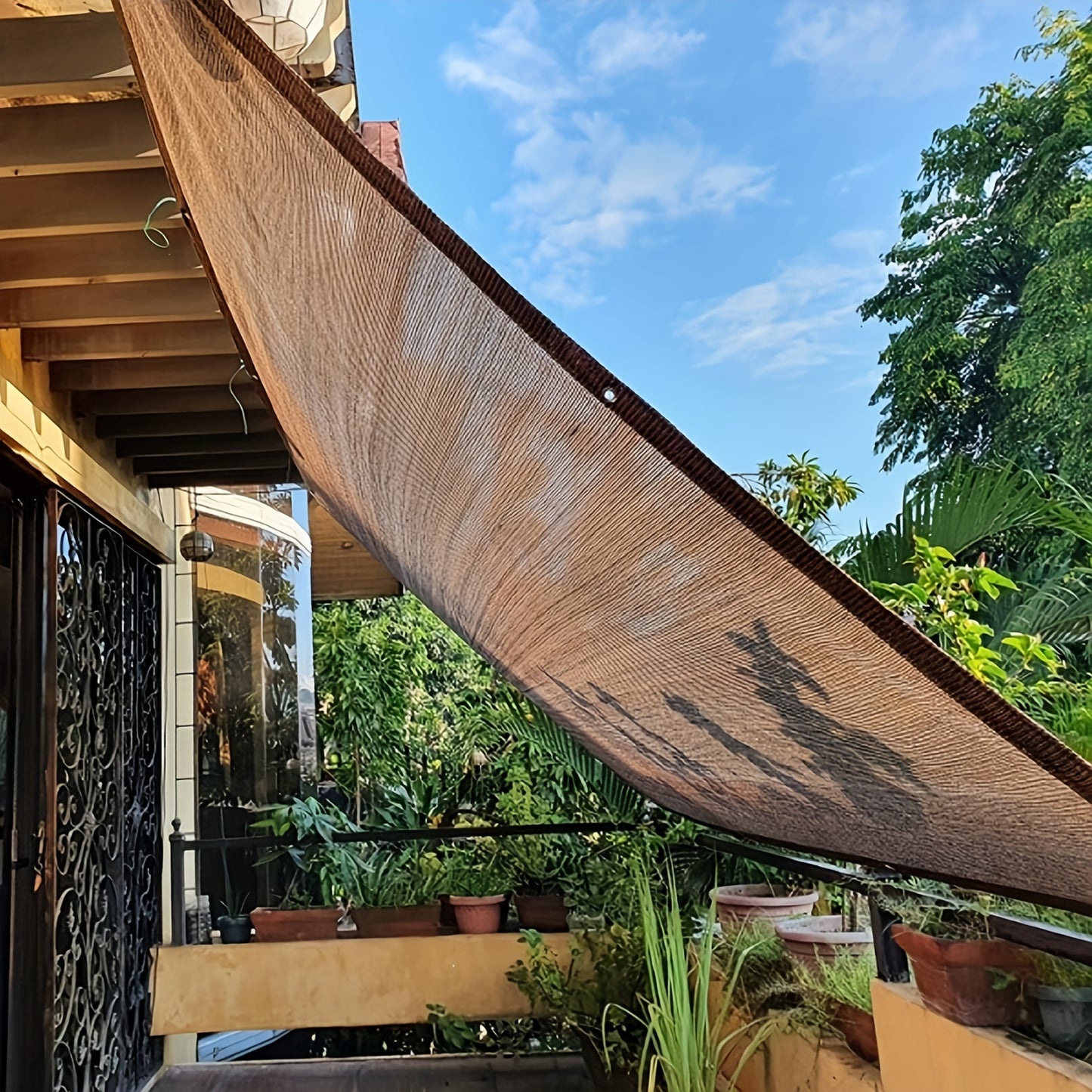 OccluZen TerraShade — Toile d’ombrage respirante avec œillets (brun)