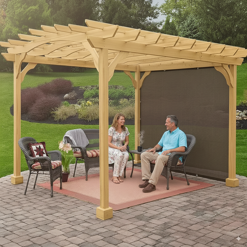 OccluZen TerraShade — Toile d’ombrage respirante avec œillets (brun)